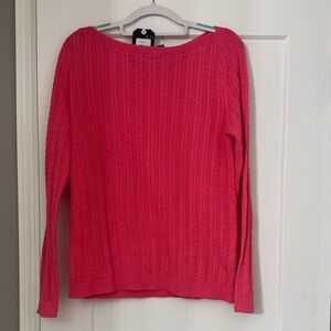 Nautica Women's Bright Pink Cable Knit Sweater